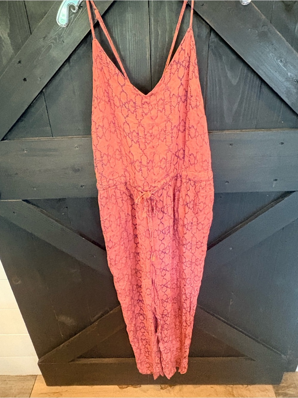 Free People dusty Pink/blue Jumpsuit with Drawstring Waist